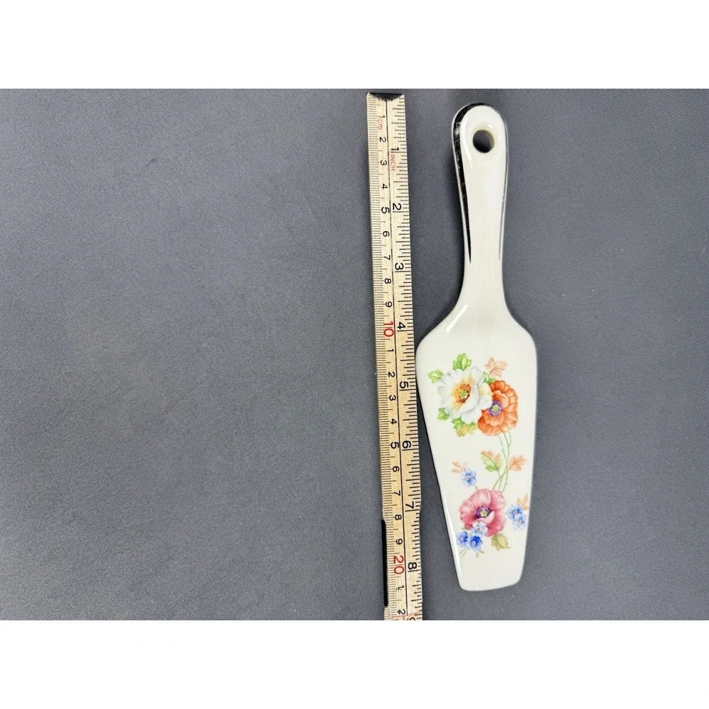 Vintage Porcelain‎ Pie Cake Spatula Server Floral Design
